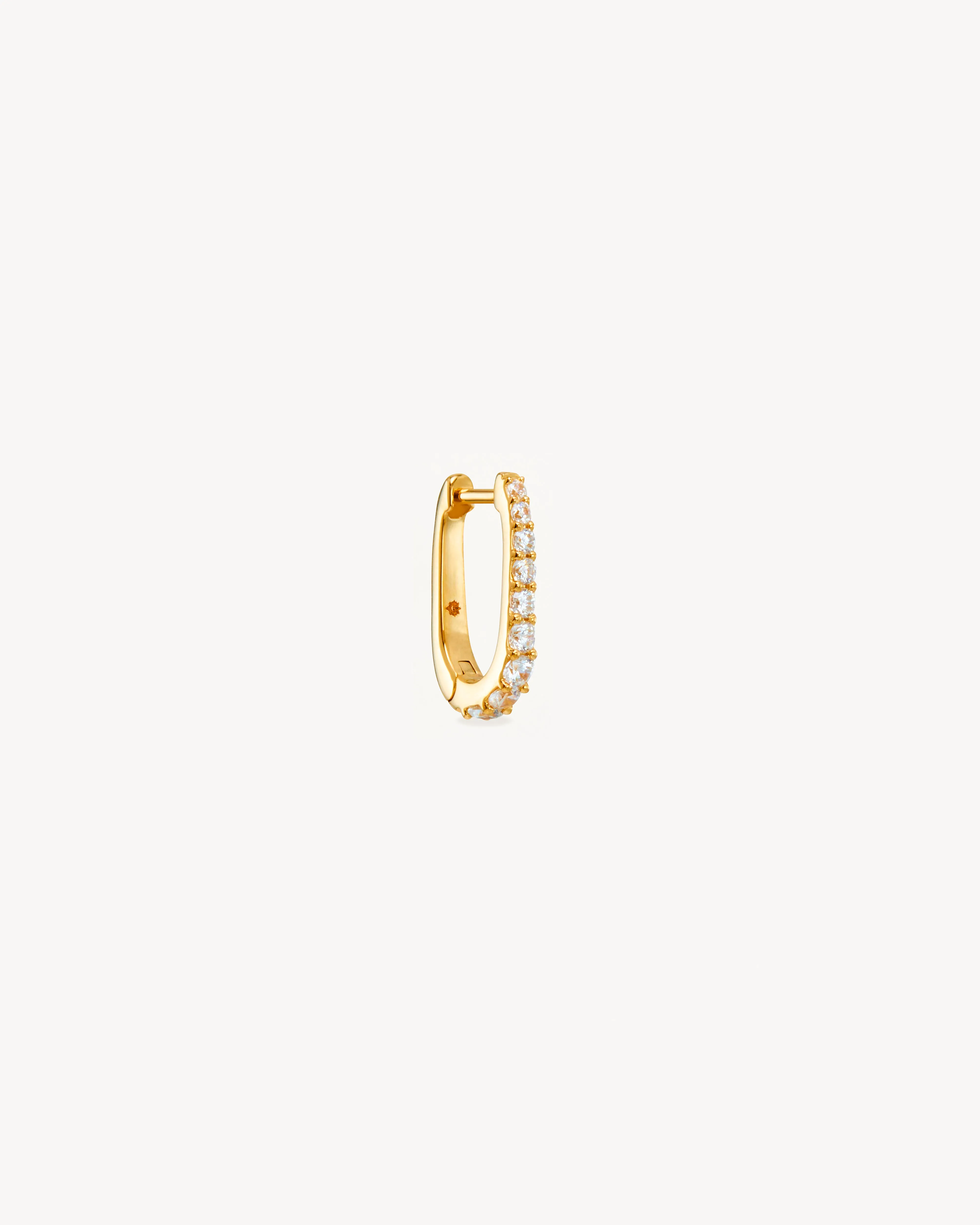 14k Solid Gold Halo Lab-Grown Diamond Hoop