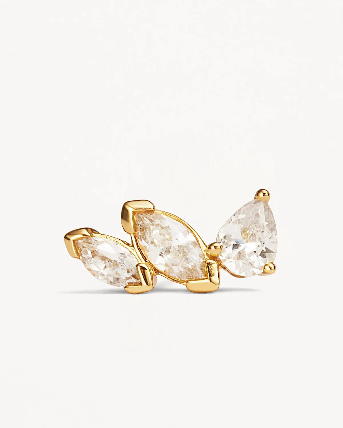 14k Solid Gold Petal by Petal Lab-Grown Diamond Earring - Right