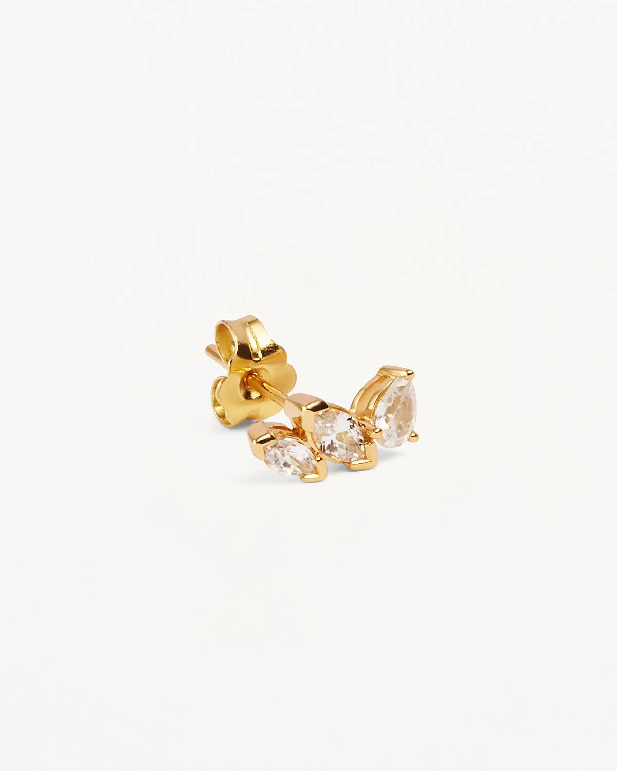 14k Solid Gold Petal by Petal Lab-Grown Diamond Earring - Right