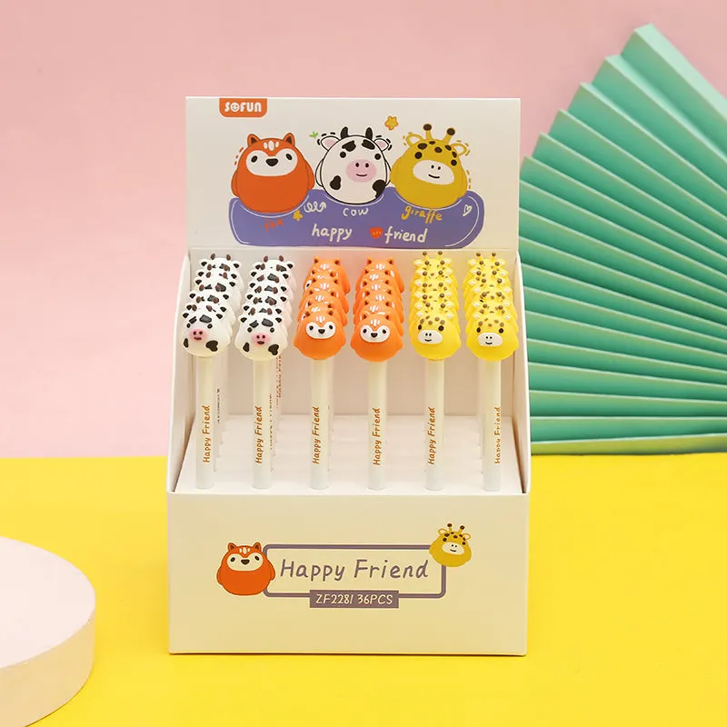 22399 HAPPY ANIMAL FRIENDS RETRACTABLE GEL PEN-36