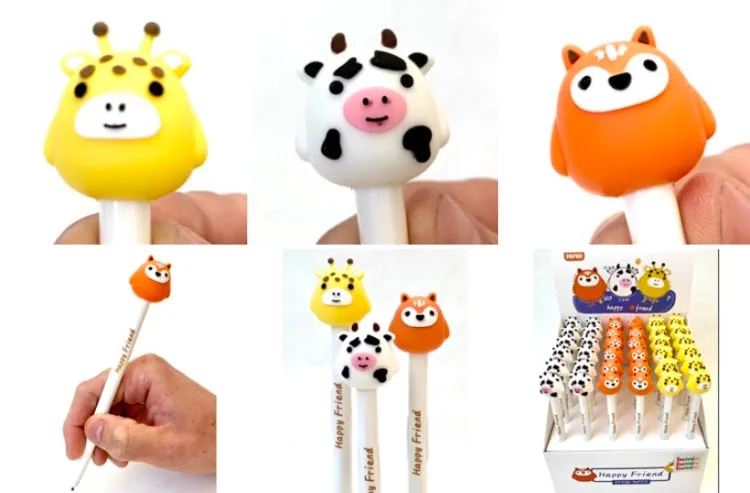 22399 HAPPY ANIMAL FRIENDS RETRACTABLE GEL PEN-36