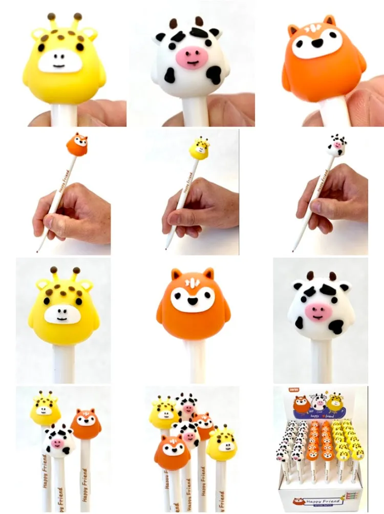 22399 HAPPY ANIMAL FRIENDS RETRACTABLE GEL PEN-36