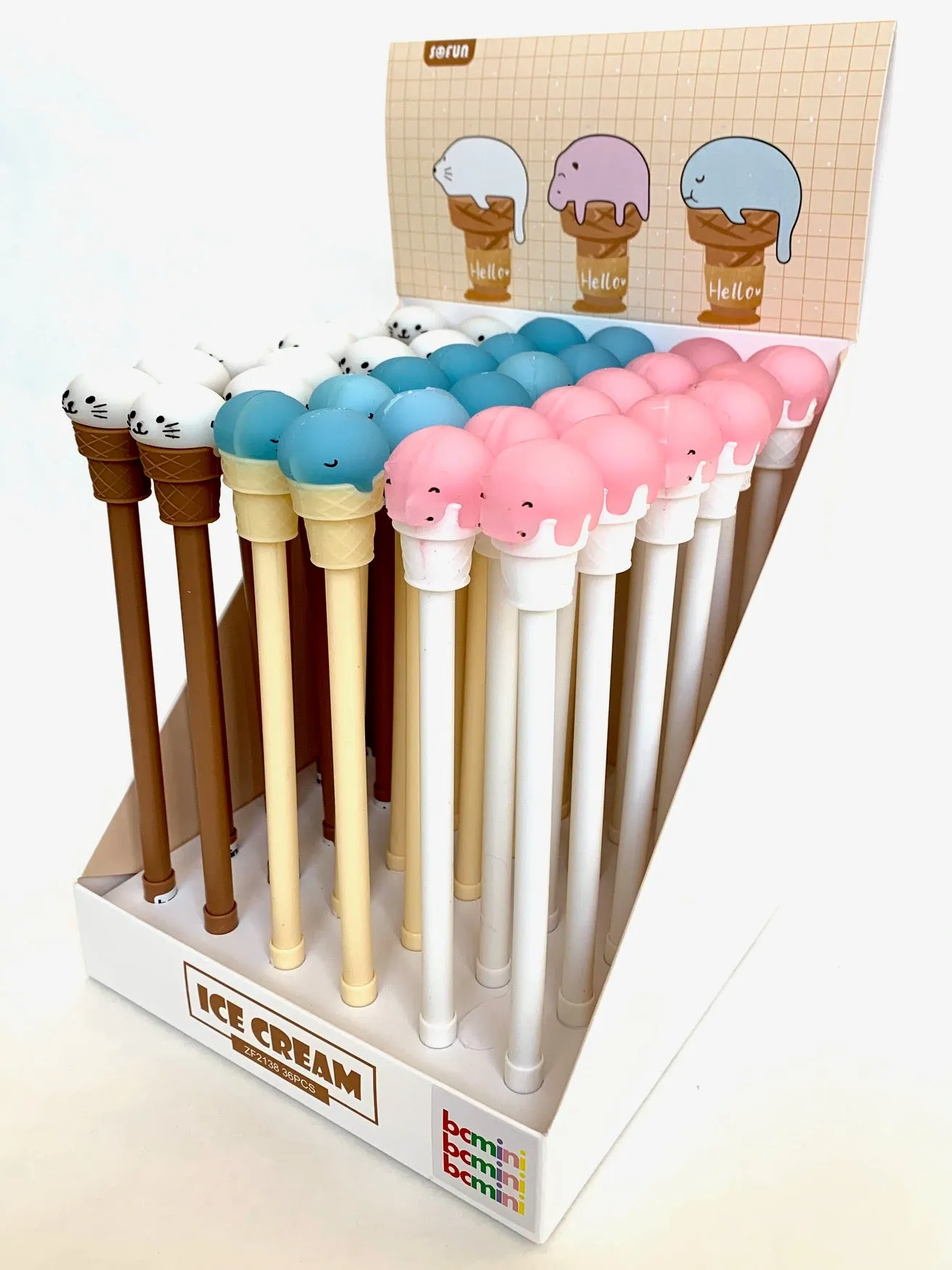 22402 ICE CREAM ANIMALS GEL PEN-36