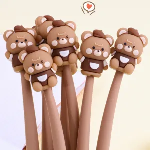 22507 COFFEE BEAR WIGGLE GEL PEN-24