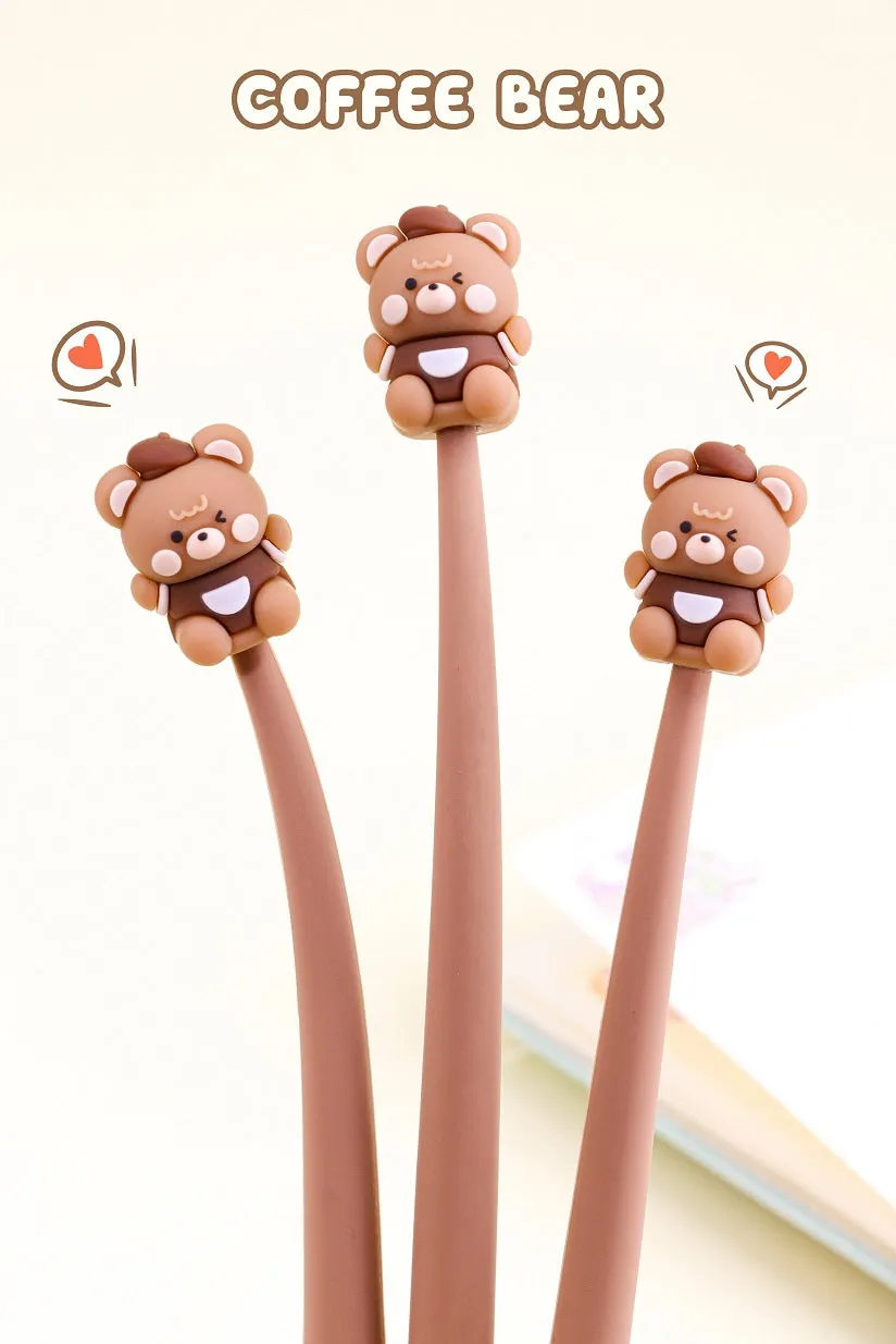 22507 COFFEE BEAR WIGGLE GEL PEN-24