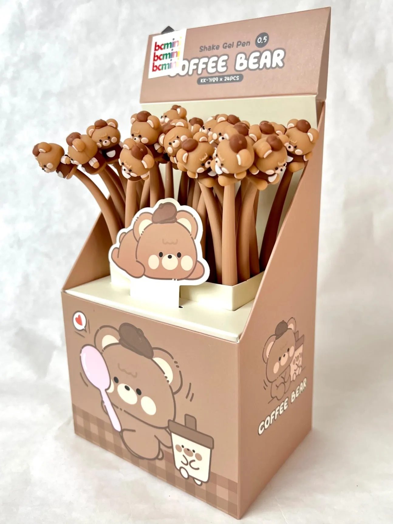 22507 COFFEE BEAR WIGGLE GEL PEN-24