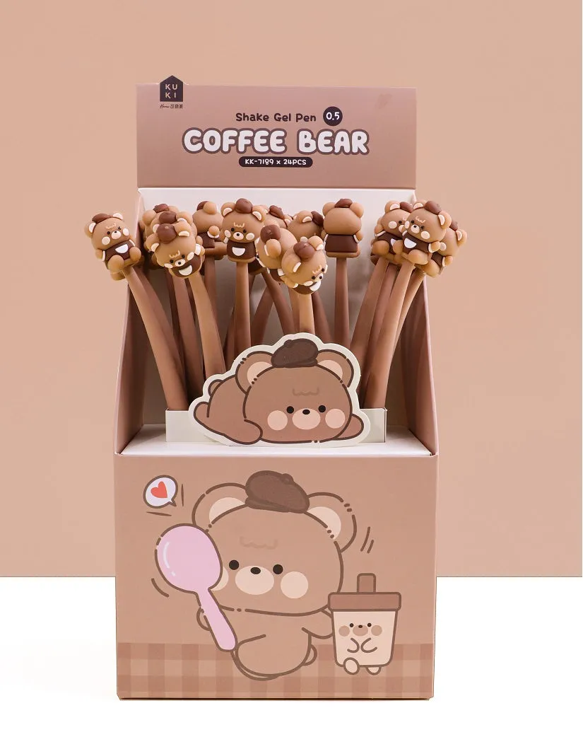 22507 COFFEE BEAR WIGGLE GEL PEN-24