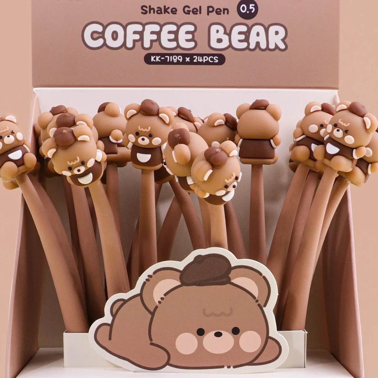 22507 COFFEE BEAR WIGGLE GEL PEN-24