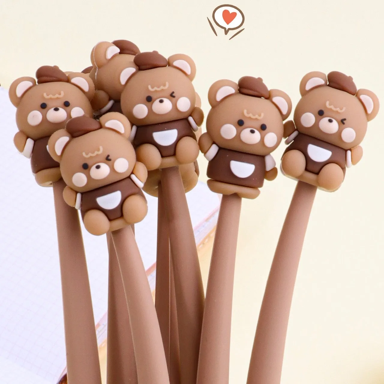 22507 COFFEE BEAR WIGGLE GEL PEN-24