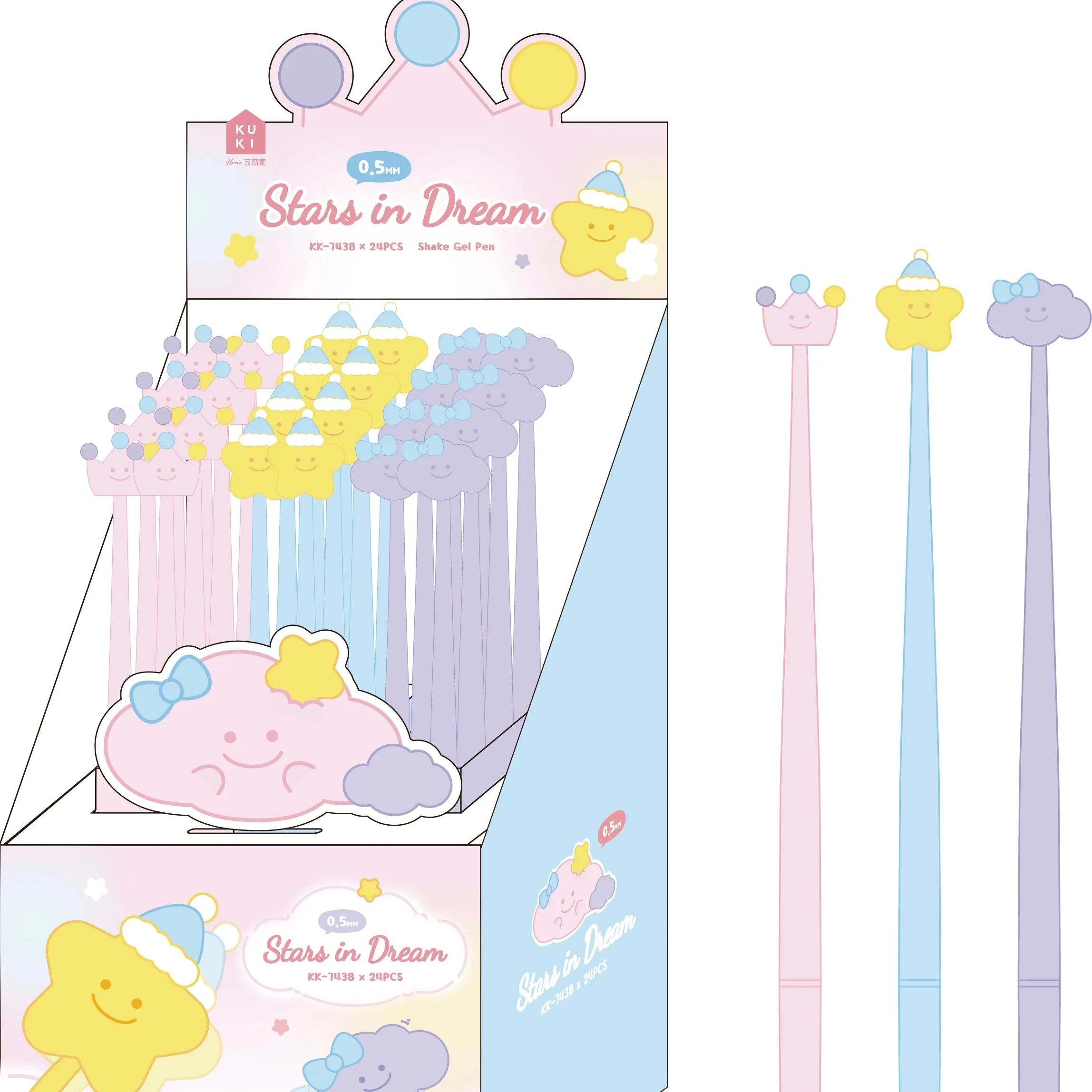 22564 STAR DREAM WORLD WIGGLE GEL PEN-24