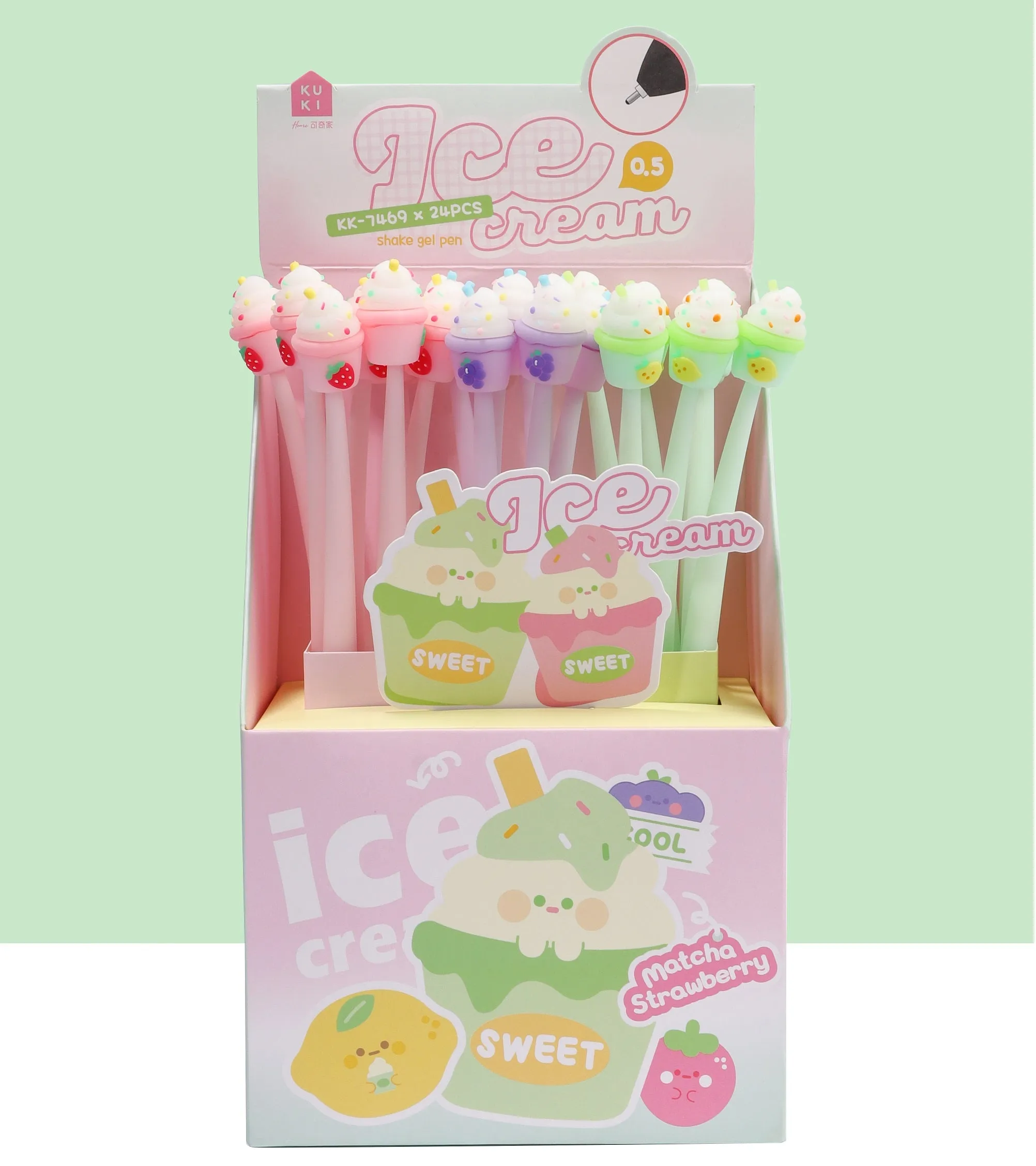 22566 ICE CREAM WIGGLE GEL PEN-24