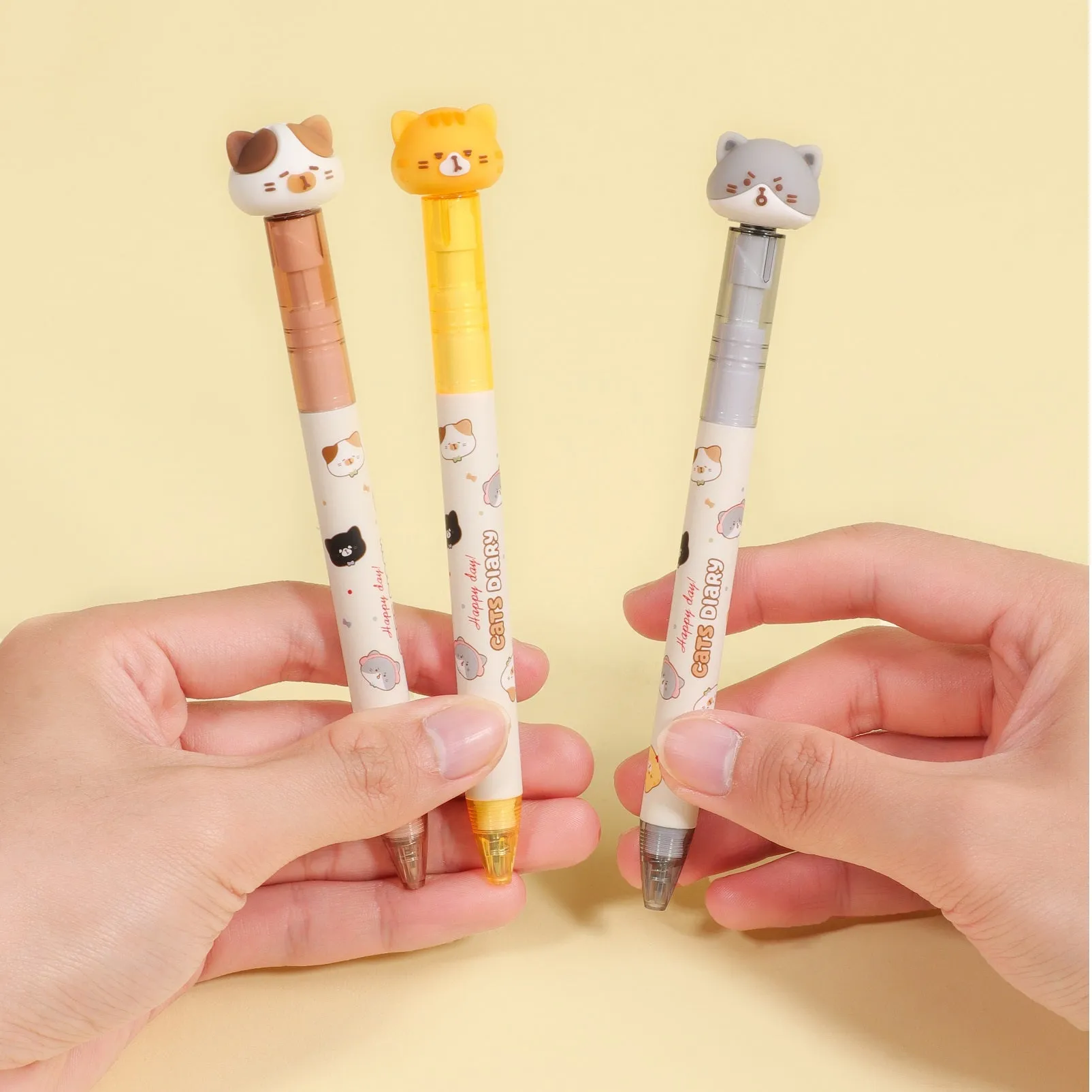 226342 CAT DIARY SPINNING GEL PEN-12