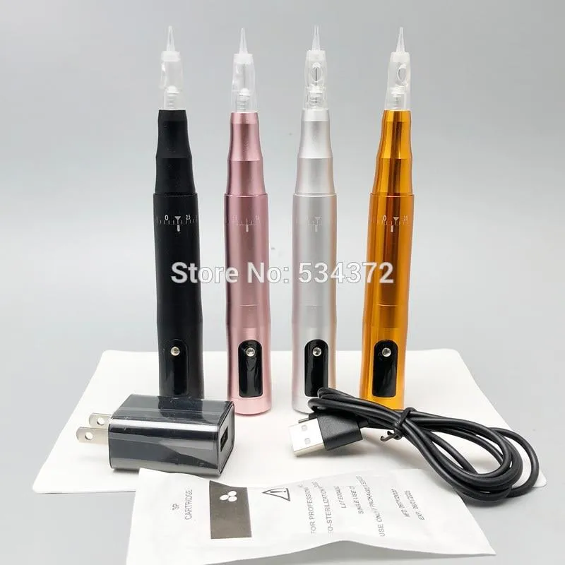 4 colors Wireless PMU Machine Microblading Permanent Makeup Beauty Tattoo Pen with Cartridges