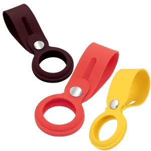 Apple Airtags-(2021) (FOSO) Silicone Loop Case - Orange, Yellow & Wine Red