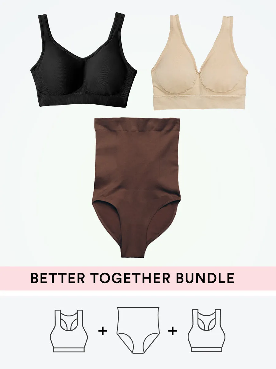 Bundle Truekind® & Shapermint Essentials - 1 Shaping Bra   1 Bralette   1 High-Waisted Shaping Panty