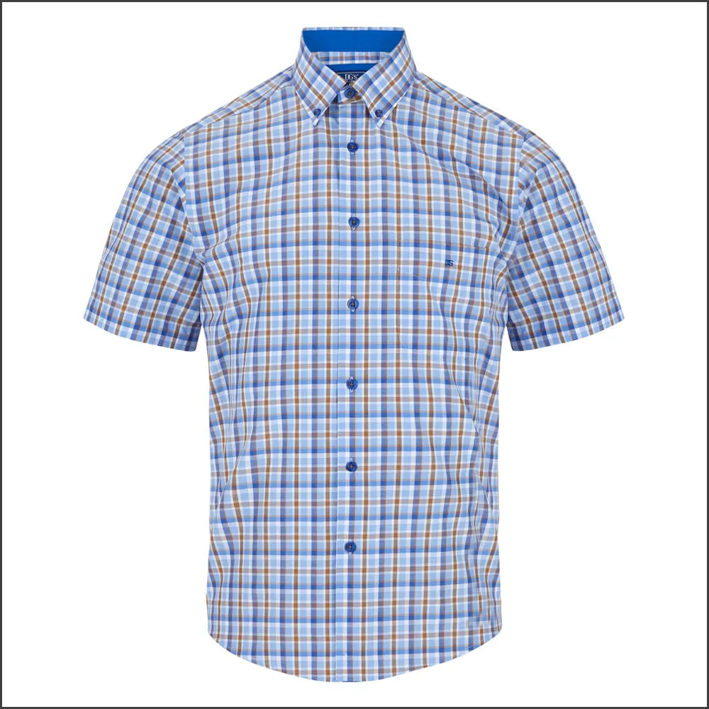 Dg's Blue & Tan Multi Check SS Shirt-