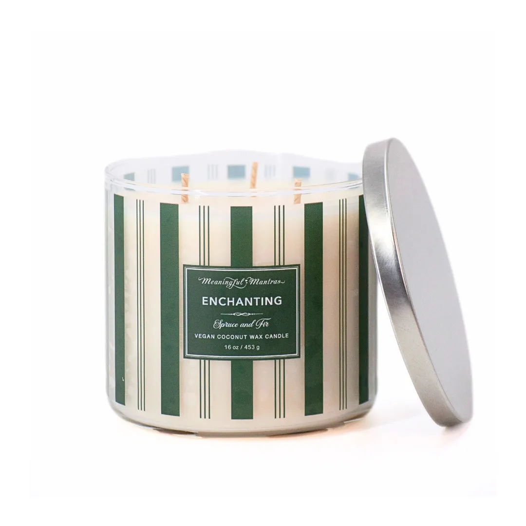 Festive 3-Wick Spruce & Fir 16oz Candle