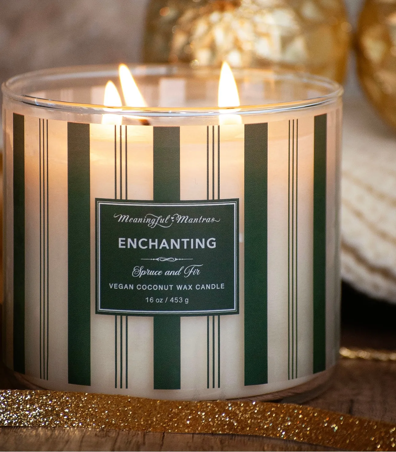 Festive 3-Wick Spruce & Fir 16oz Candle