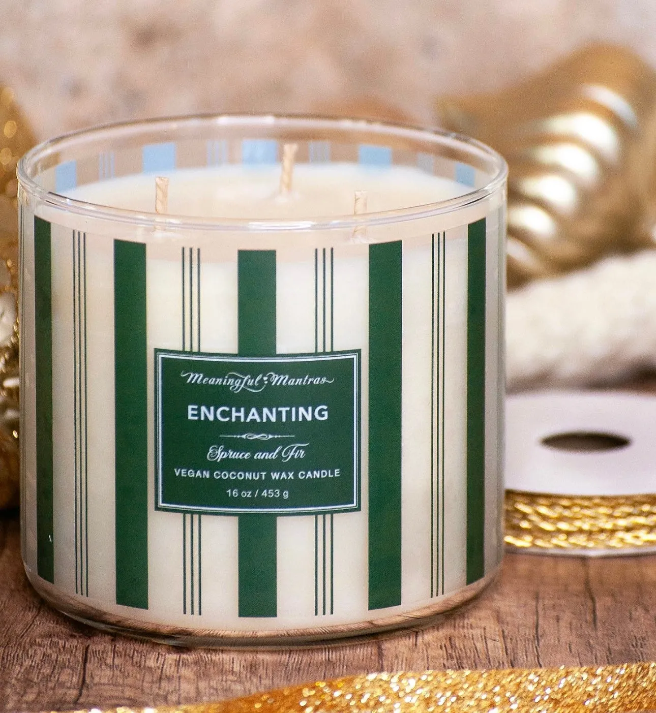 Festive 3-Wick Spruce & Fir 16oz Candle