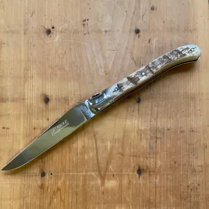 Fontenille Pataud Laguiole Nature 12cm Drop Point Stainless Lockback Ram Horn Handle