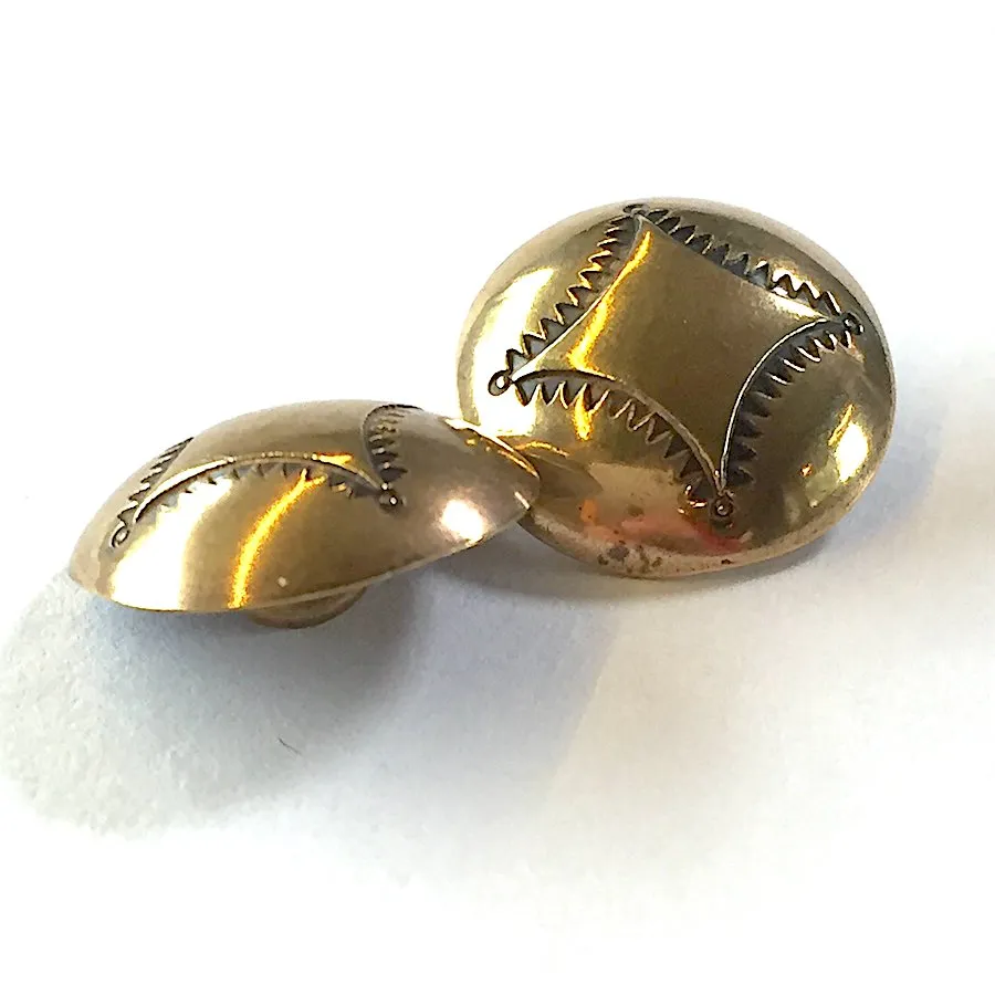 Four Corners Small Shiny Brass Concho Button 1/2" # WN12B