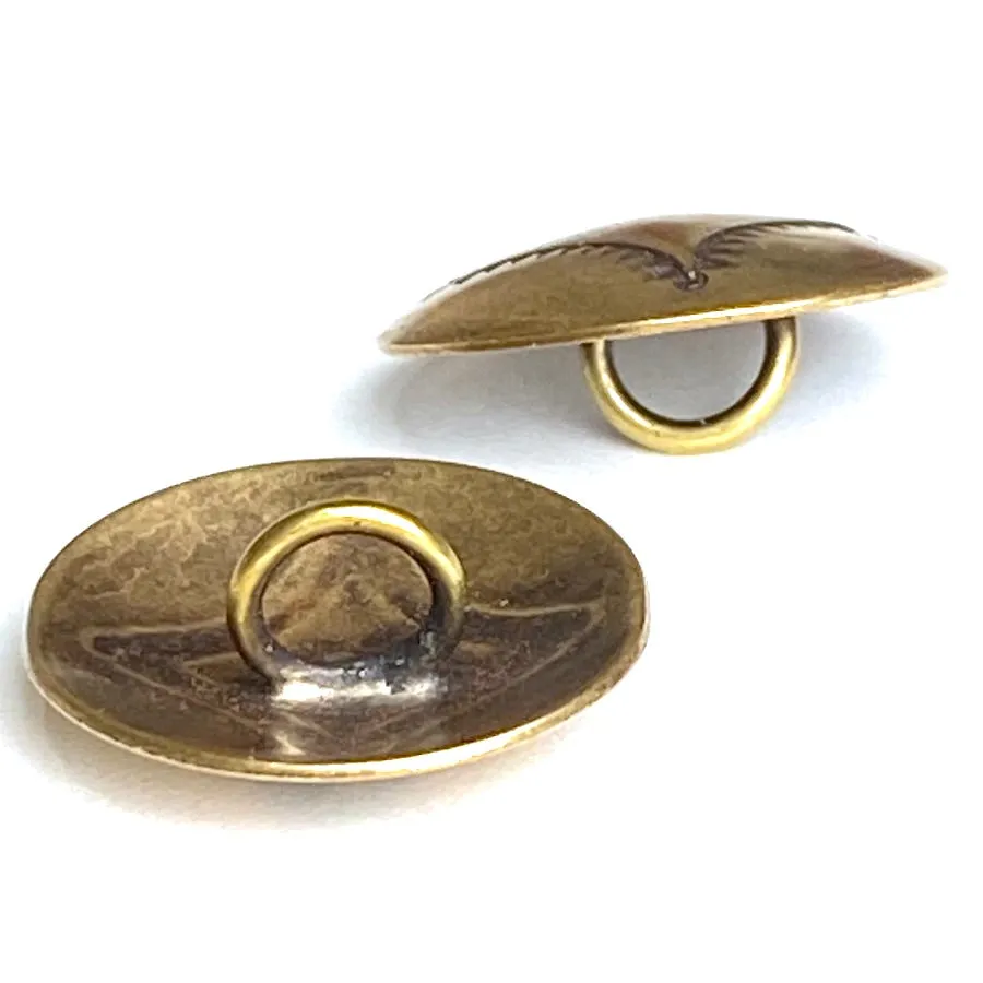 Four Corners Small Shiny Brass Concho Button 1/2" # WN12B