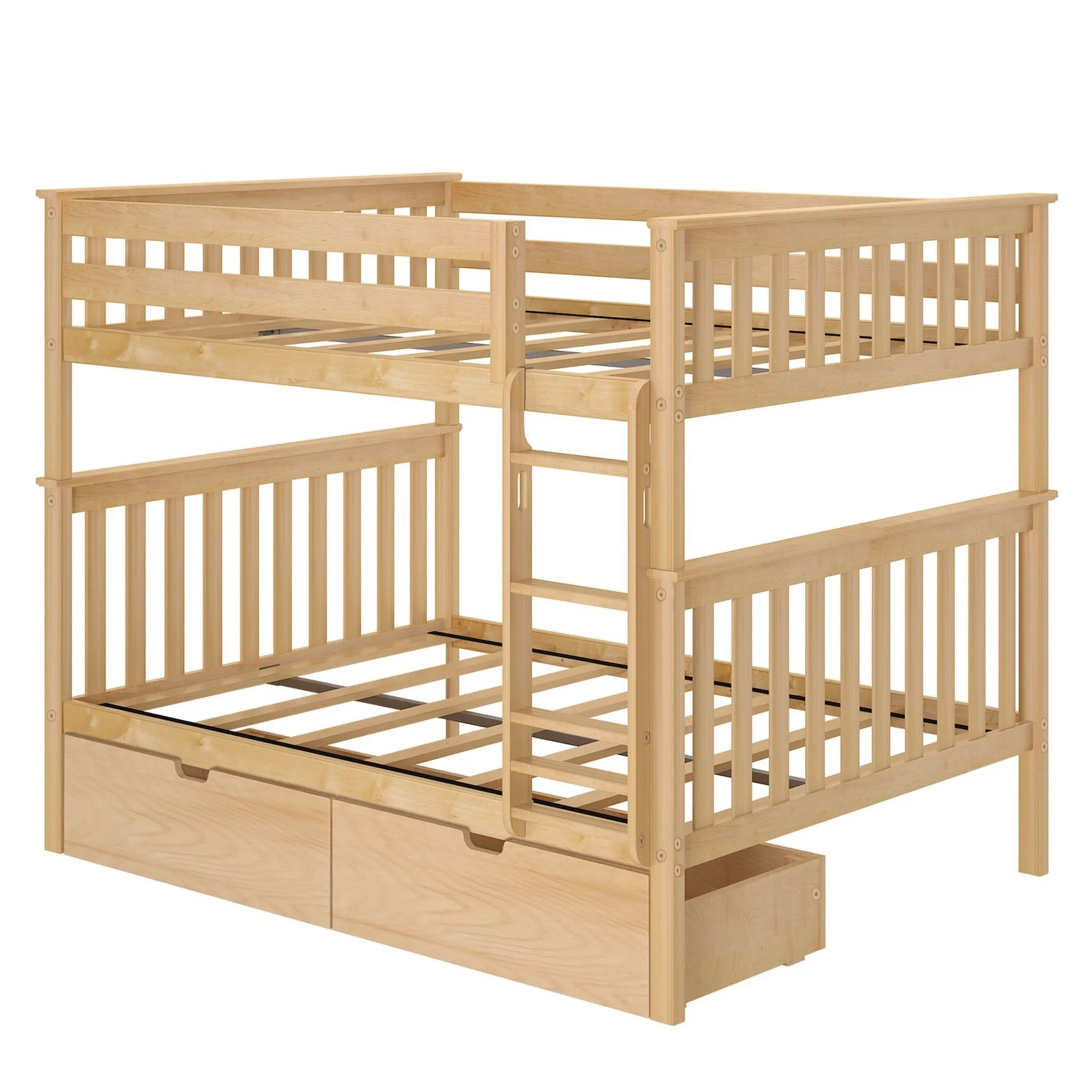 Full Over Full Bunk Bed With Storage Drawers