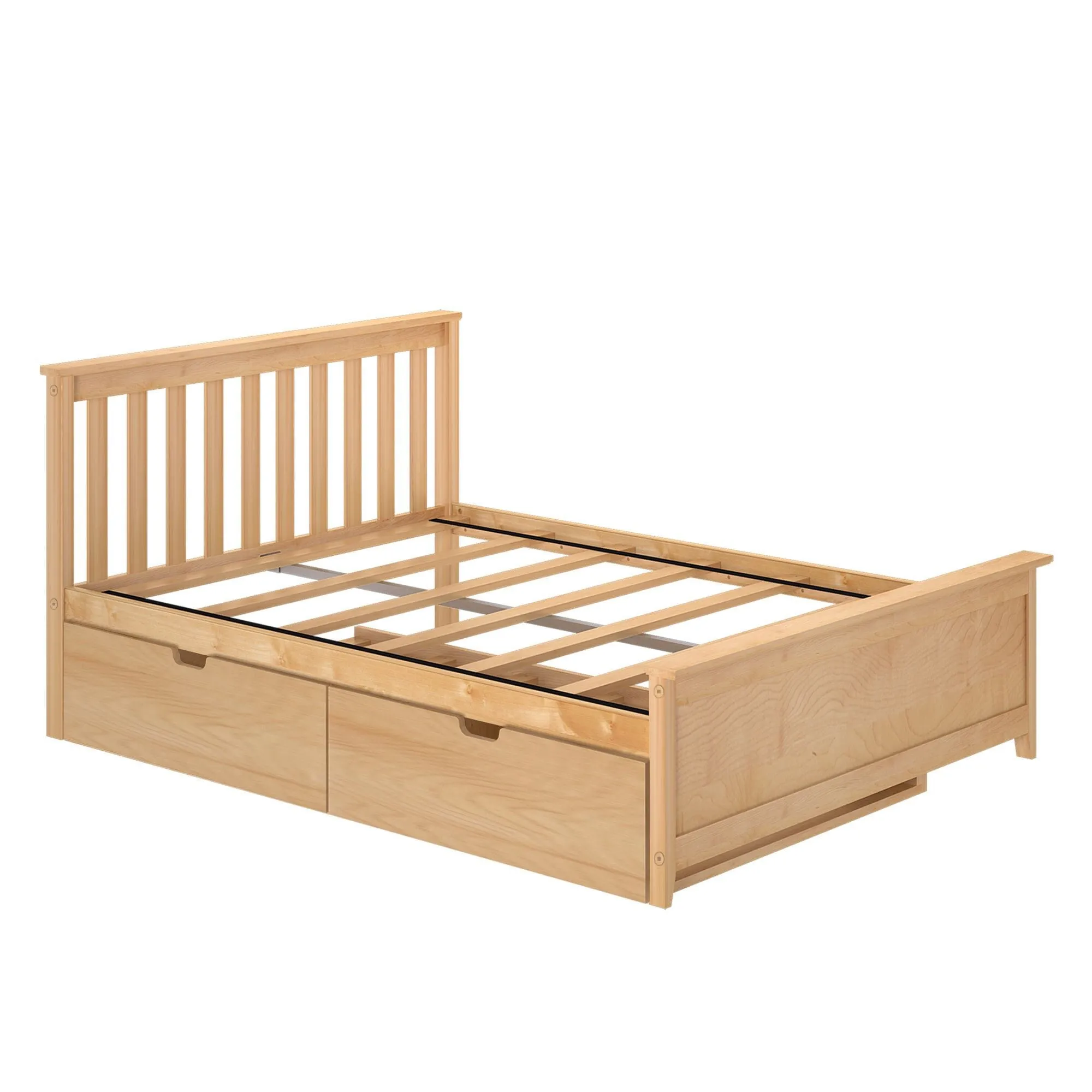 Full Slatted Bed With Storage Drawers