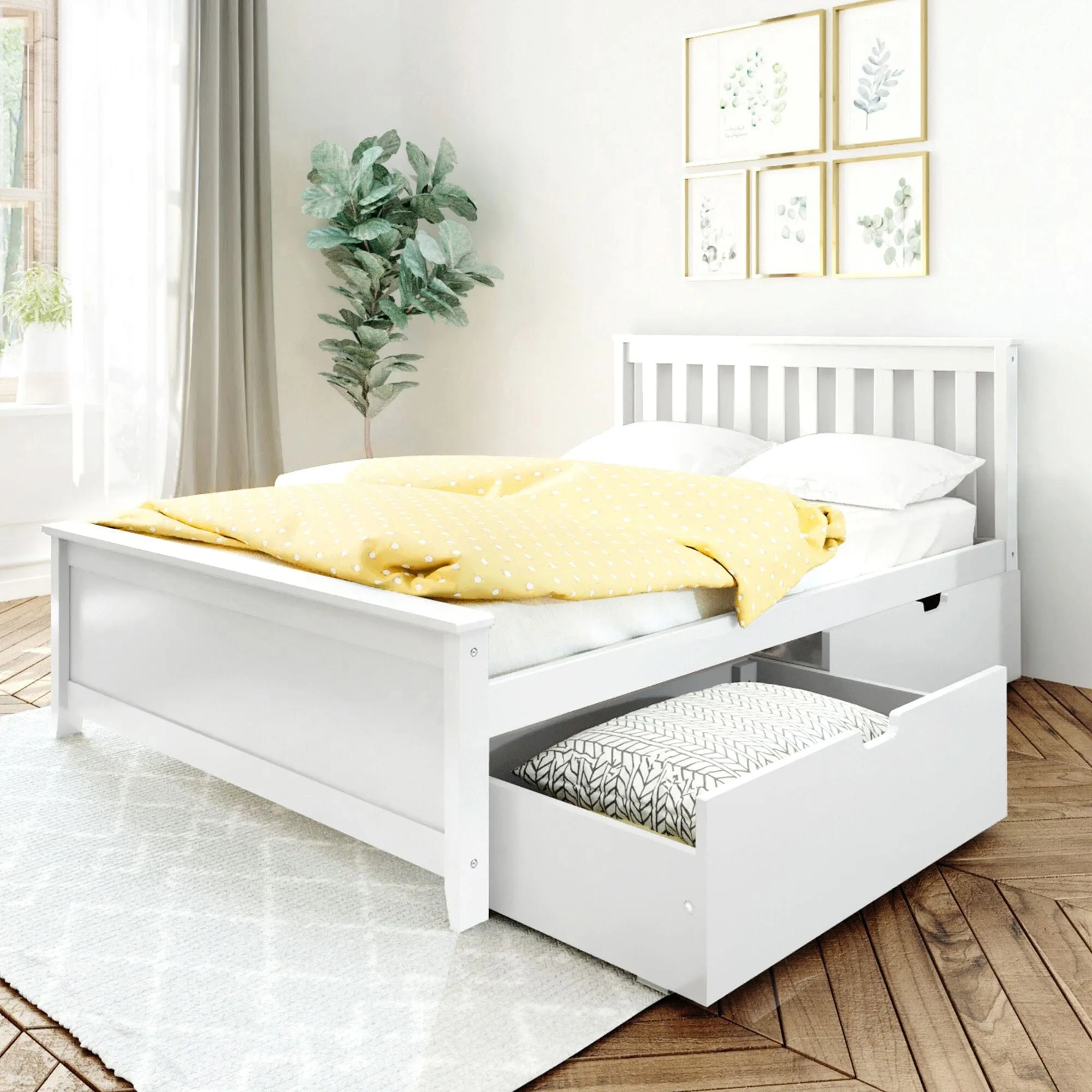 Full Slatted Bed With Storage Drawers