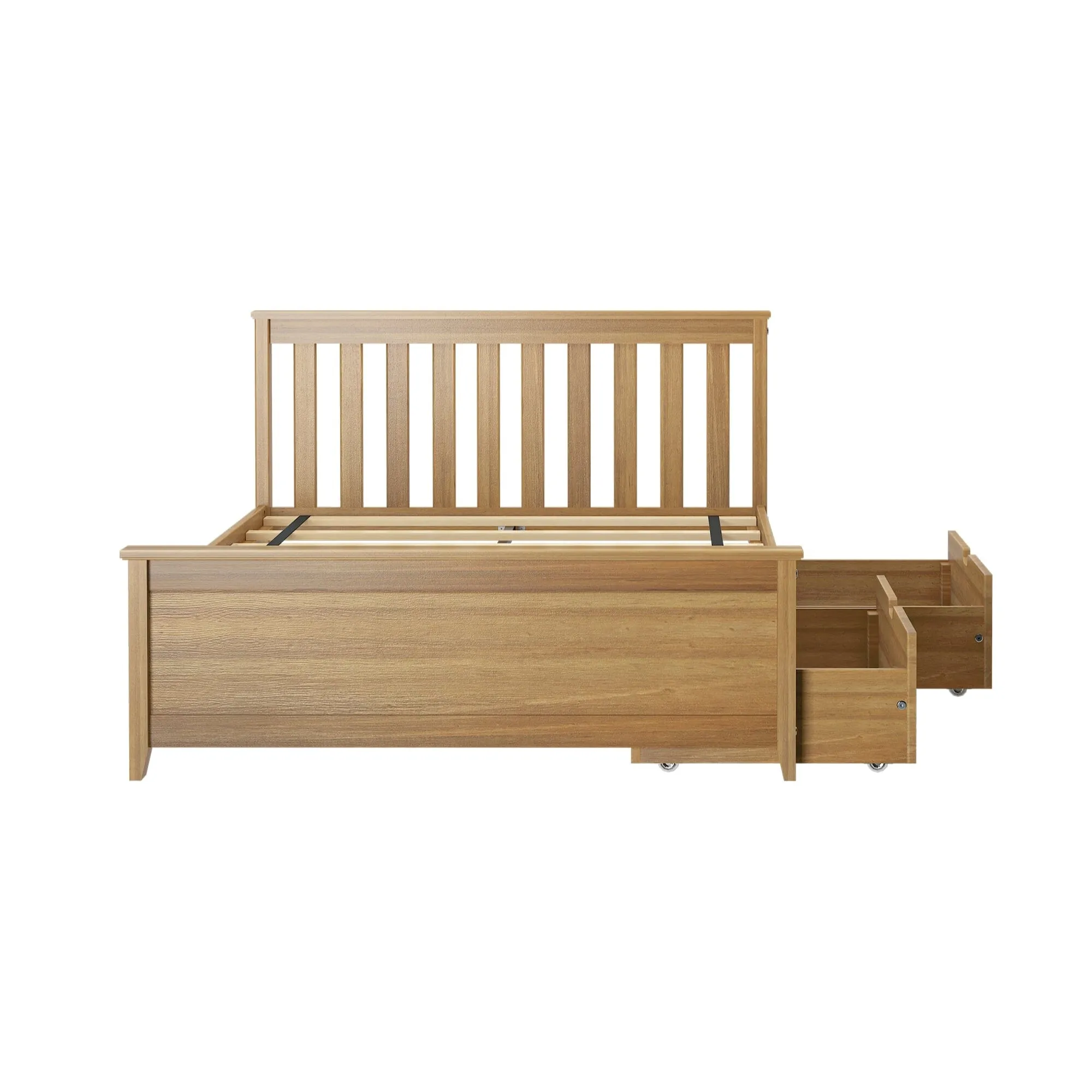 Full Slatted Bed With Storage Drawers