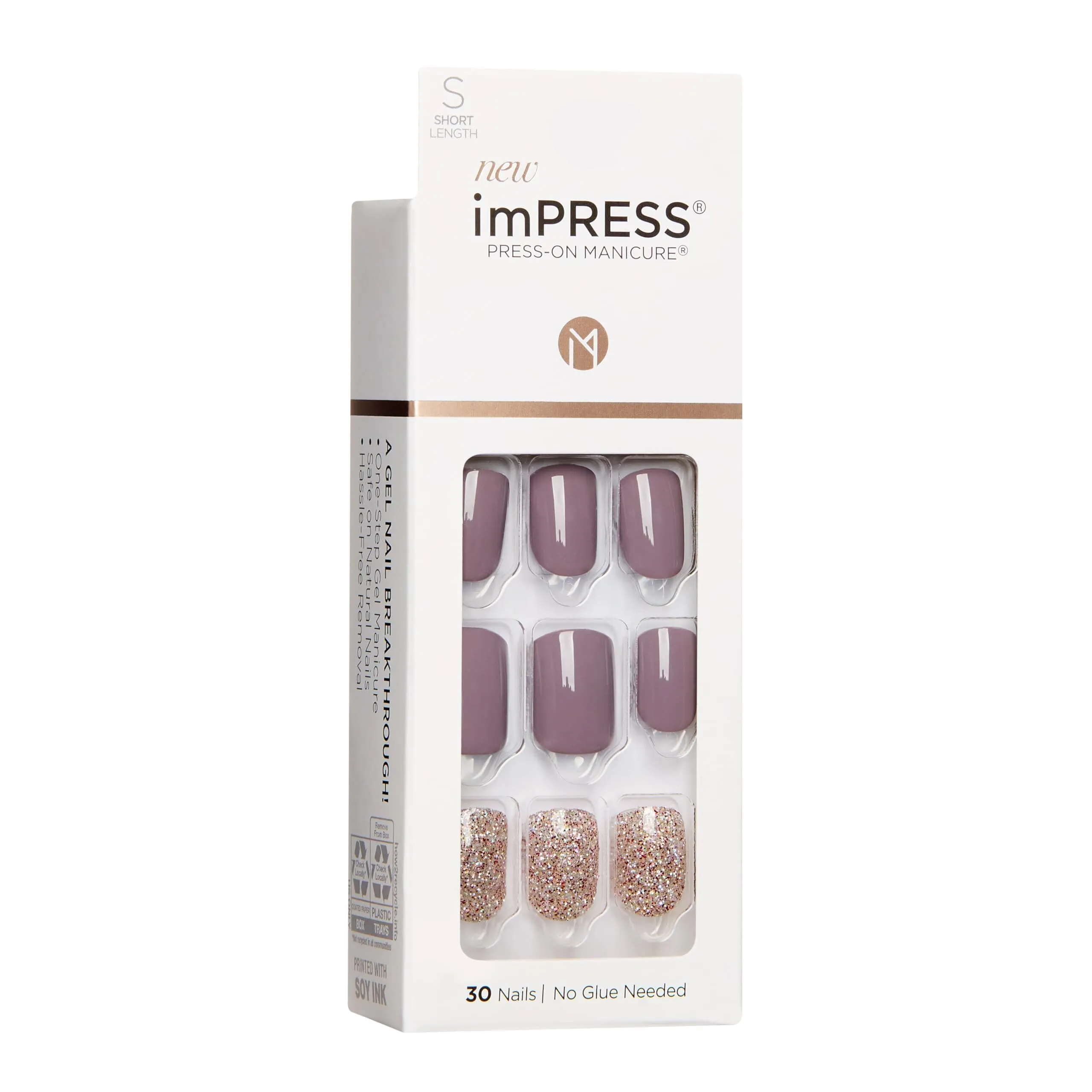 imPRESS KISS No Glue Mani Press On Nails - Grey