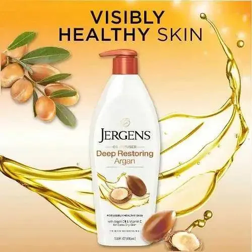 Jergens Deep Restoring Argan Oil Moisturizer, Soothing Body 16.8 oz