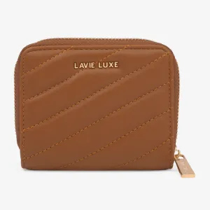 Lavie Luxe Diagonal Tan Small Women's Flap Wallet