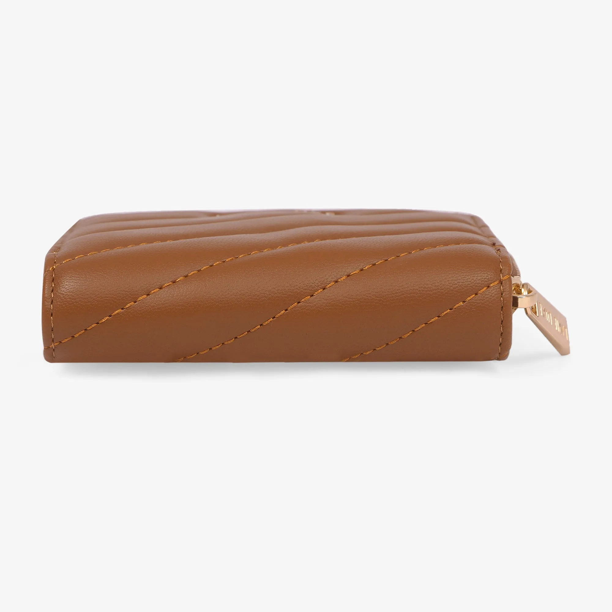 Lavie Luxe Diagonal Tan Small Women's Flap Wallet