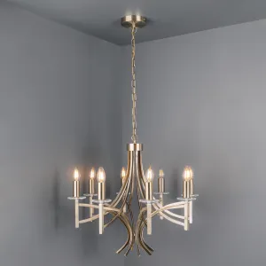 Madrid 8 Light Antique Brass Pendant