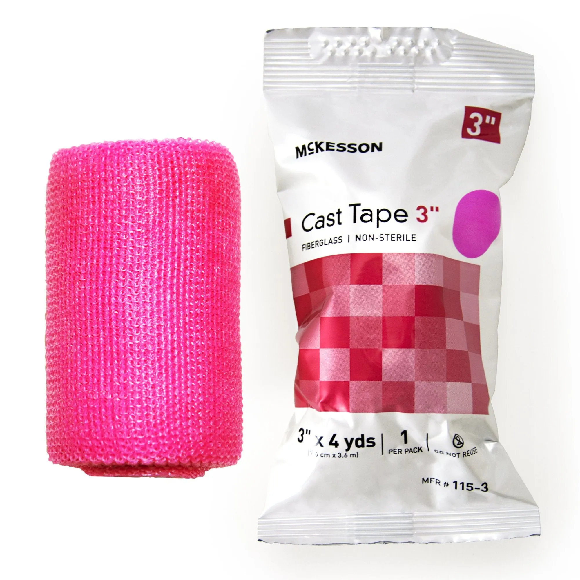 McKesson Pink Cast Tape, 3 Inch x 4 Yard