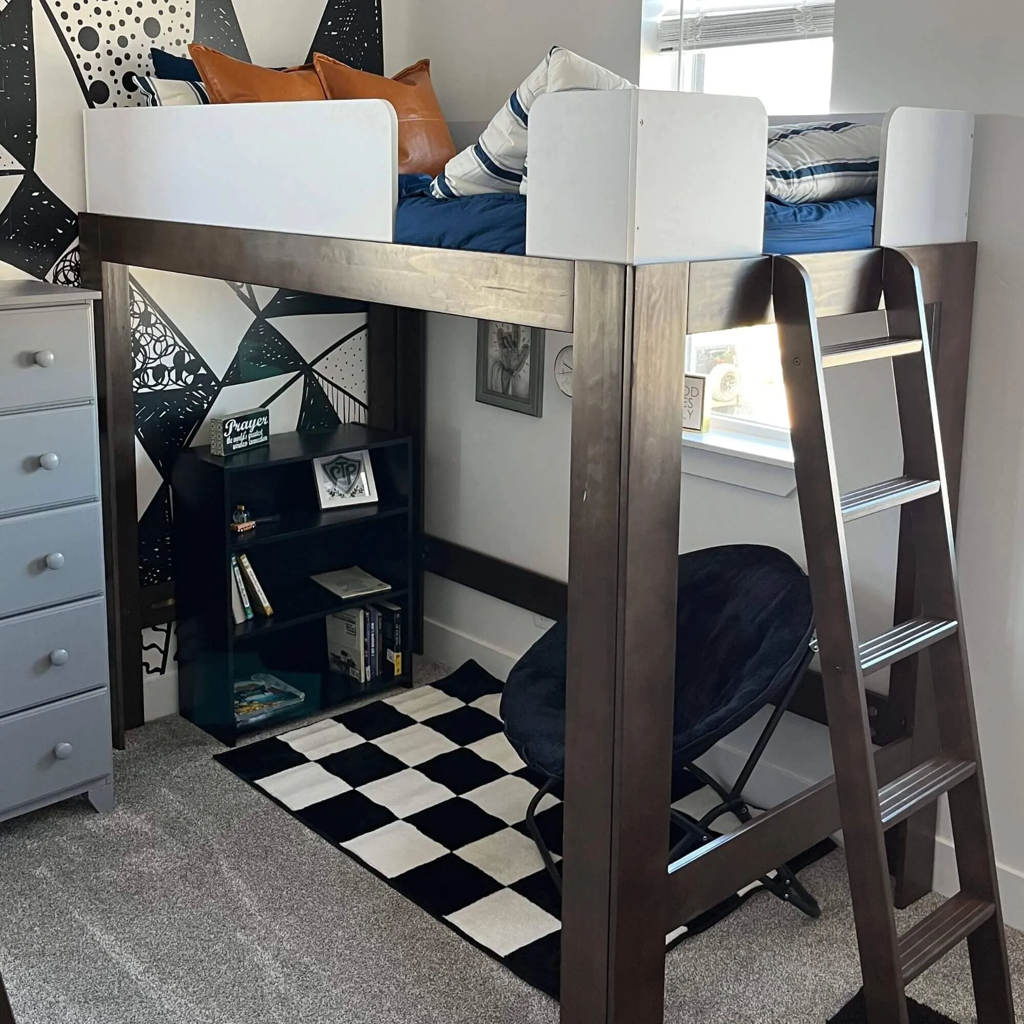 Mid-Century Modern Twin Loft Bed