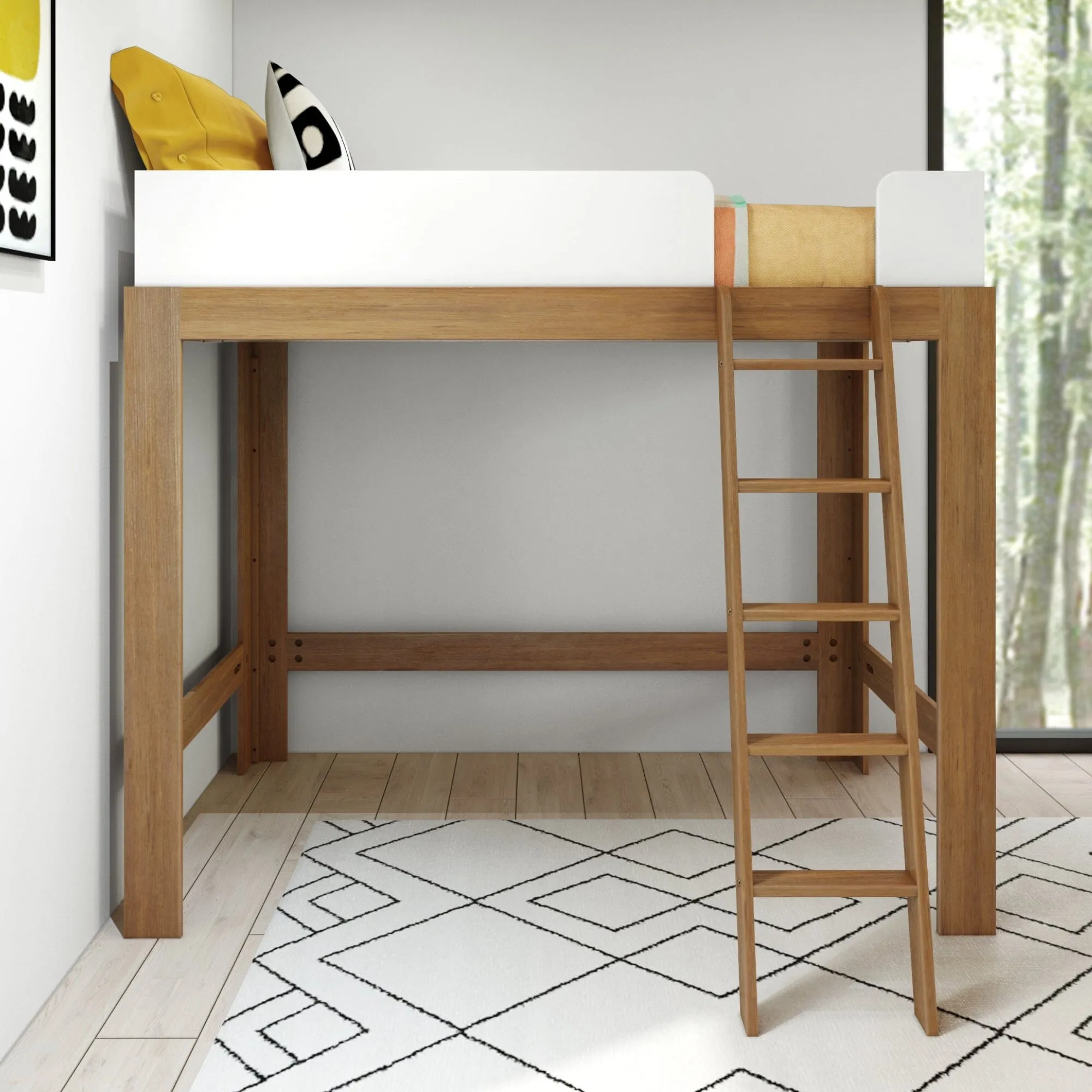 Mid-Century Modern Twin Loft Bed