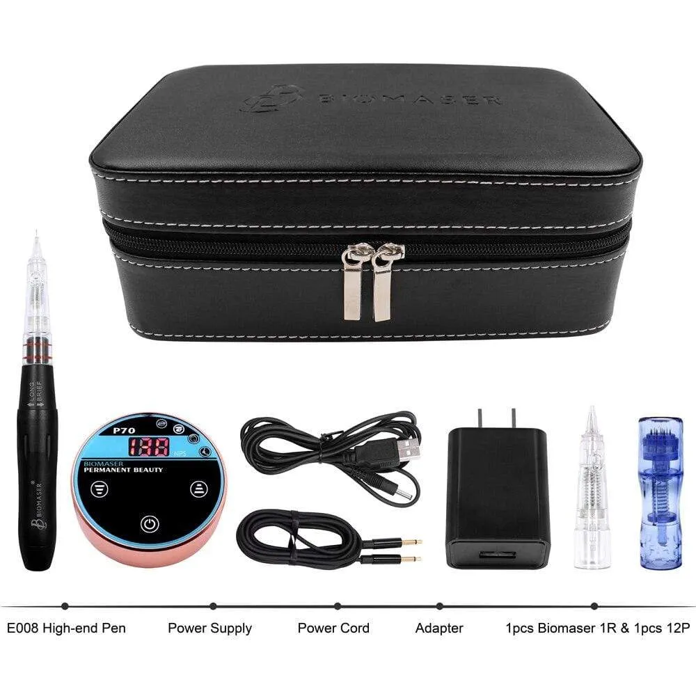 Mini Permanent Tattoo Makeup Machine Kit with Needles Cartridges Digital Machine forKit Eyebrow Lip Eyeliner