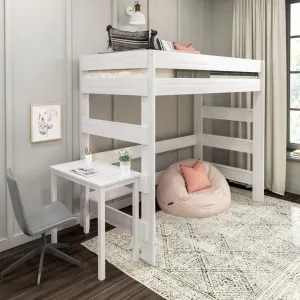 Modern Farmhouse Twin Loft Bed With Desk