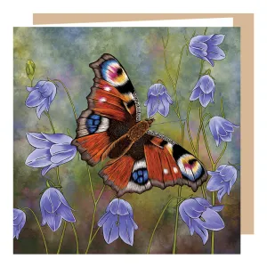 'Peacock Butterfly and Harebells' Card