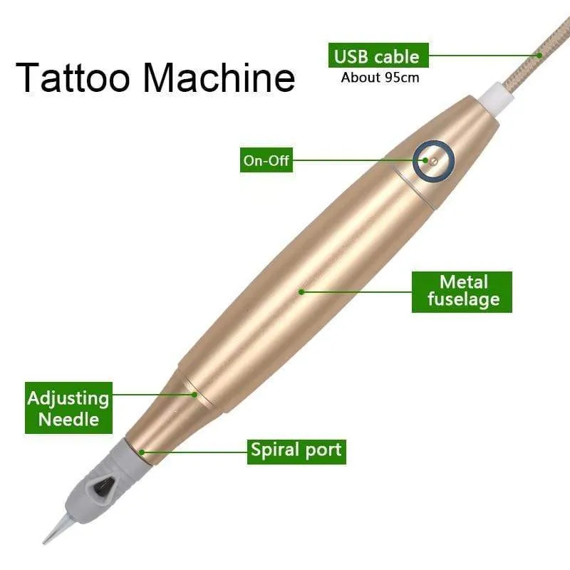 Rotary Tattoo Machine Pen Kit Semi-Permanent Makeup Machine Eyebrow Charme Princess Machine  with Cartridges 1/3/5/7R