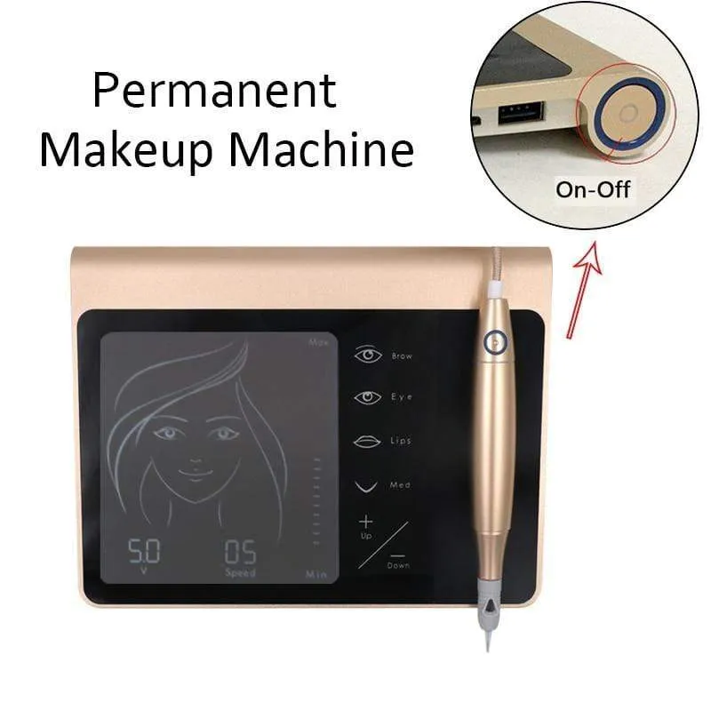 Rotary Tattoo Machine Pen Kit Semi-Permanent Makeup Machine Eyebrow Charme Princess Machine  with Cartridges 1/3/5/7R