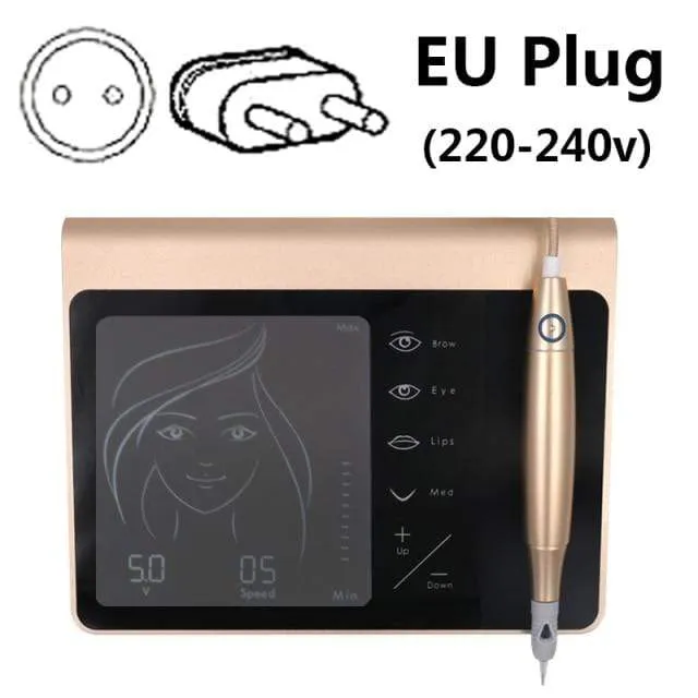 Touch Screen Rechargeable Battery US/EU Plug Permanent Makeup Machine Kit Eyebrow Lip Eyeliner Machine With 2 Cartridge Neeldes