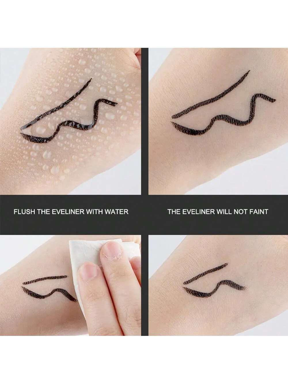 Waterproof Double-Sided Eyeliner Pen Triangle Seal Black Quick-Drying Liquid Eyeliner