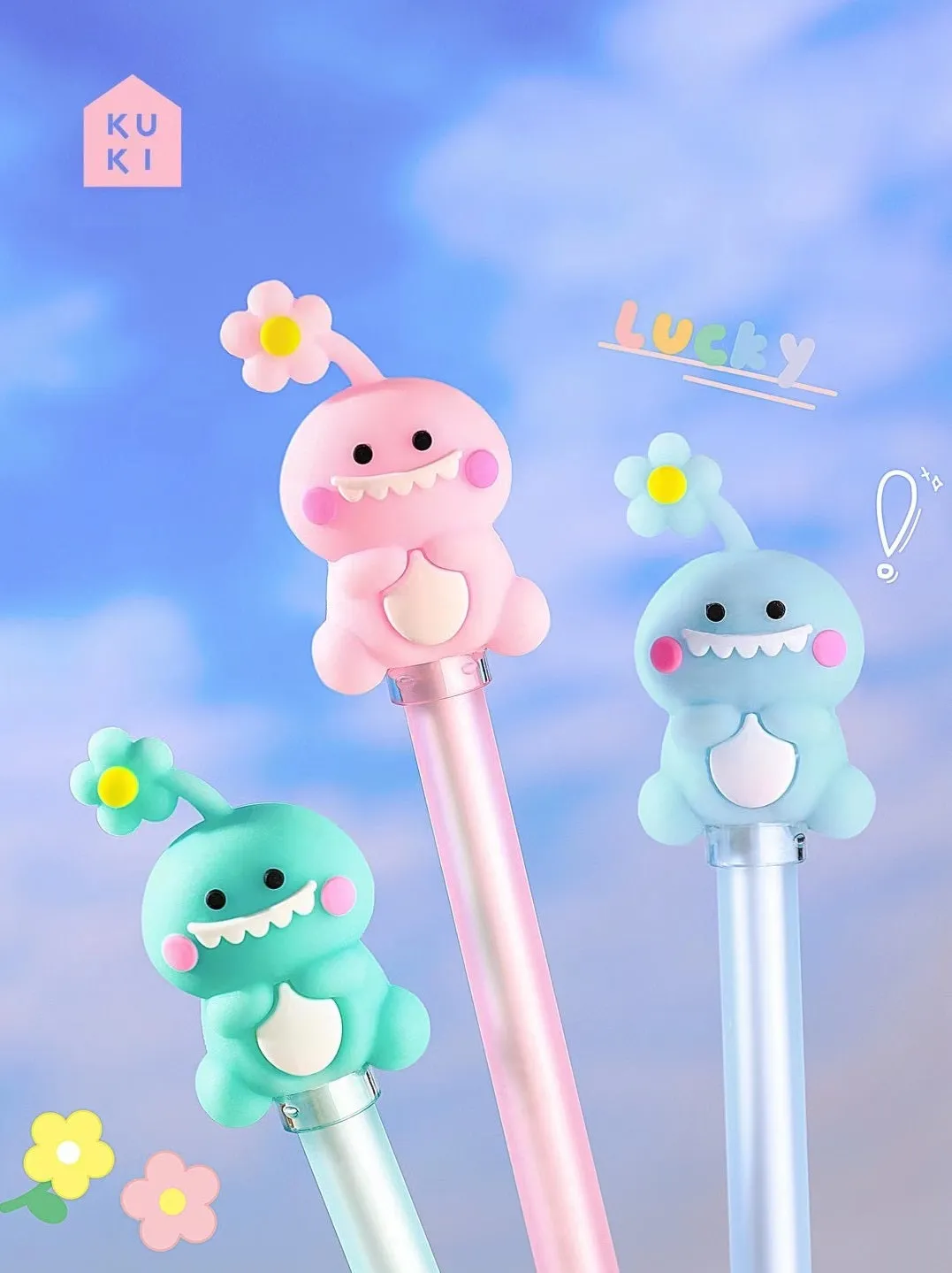 X 224382 LUCKY FLOWER DINOSAUR GEL PEN-DISCONTINUED